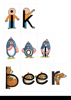 mol en beer - visuele lettersteunplaten