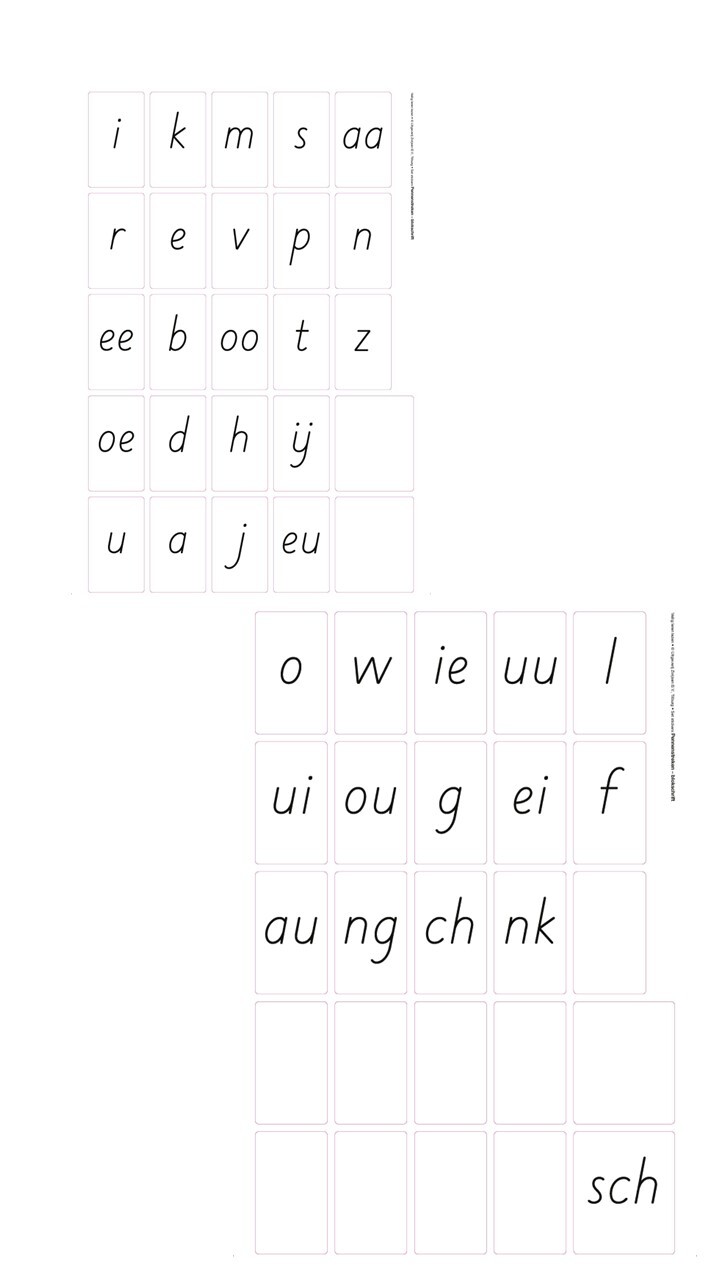 VLL Zoem set stickers Pennenstreken - blokschrift